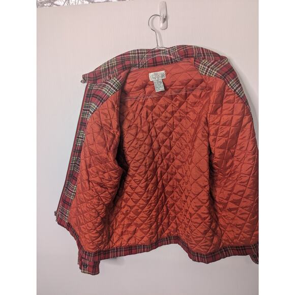 Vintage 90's Cambridge Dry Goods Red Tweed Zip Shacket Wool Blend Size Large - Picture 7 of 8